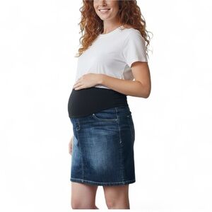Old Navy Maternity Full Panel Denim Jean Skirt Denim Mini Skirt Pencil S…